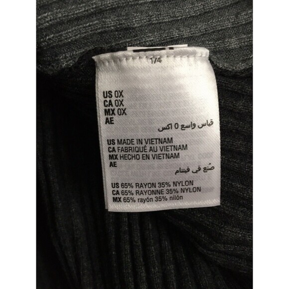 Alfani Sweater Top Black gray plus Size 0X Ribbed Color block Tunic - Picture 8 of 12